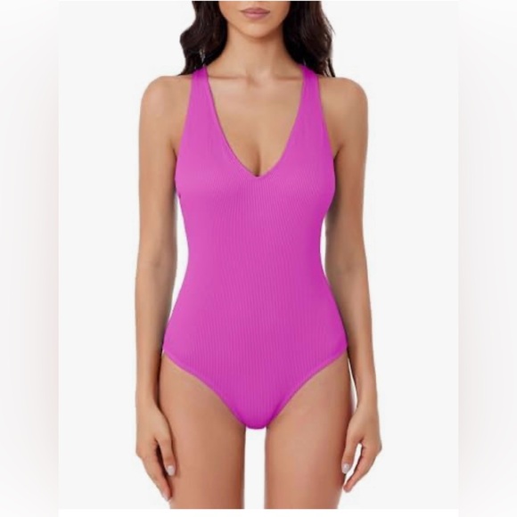 BCA by Rebecca Virtue Madilynn One Piece Swimsuit Scoop Neck Tie - Picture 2 of 10